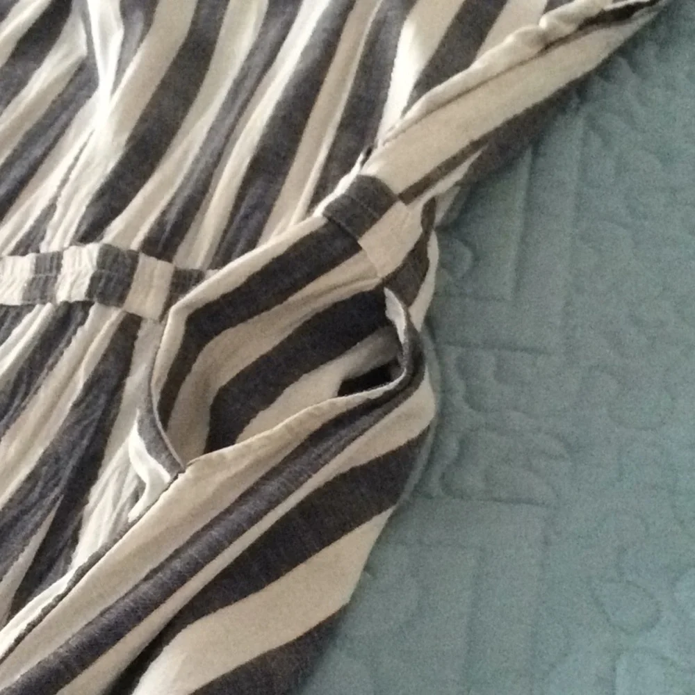 ICHI Jumpsuit Gray White Gold Stripes Size Medium 38